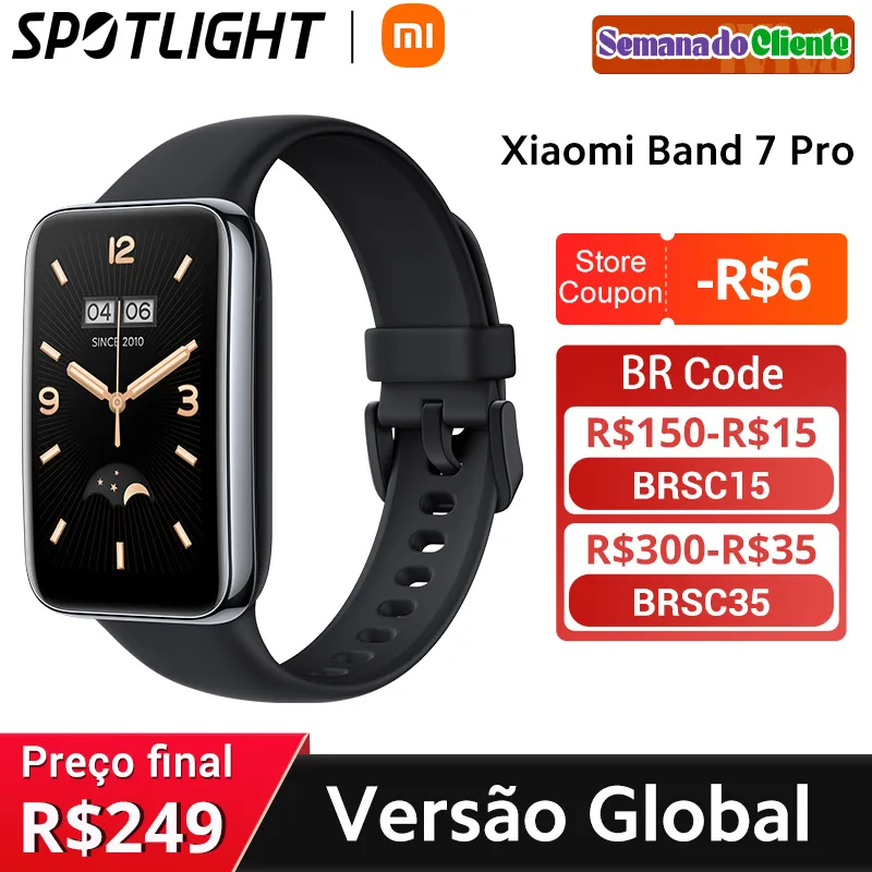 Smartwatch Xiaomi Band 7 Pro Verso Global 1.64'' Amoled 2.5d Display Curvo Gps